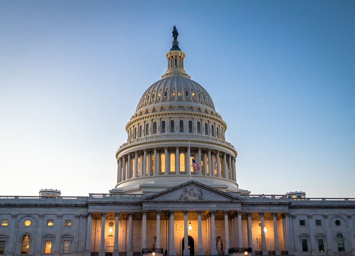 Capitol Building at Dusk, Government Shutdown Looms